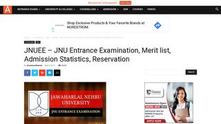 
                            8. JNUEE – JNU Entrance Examination, Merit list, Admission ...