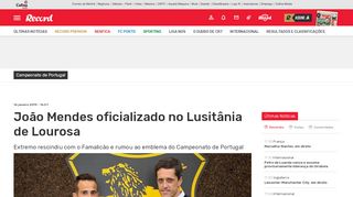 
                            7. João Mendes oficializado no Lusitânia de Lourosa - Campeonato de ...