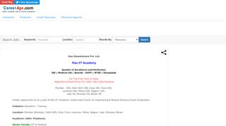 
                            10. Job Ad - Rao IIT Academy - Senior Faculty, Boards Faculty, Pre ...