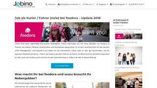 
                            11. Job als Kurier / Fahrer (m/w) bei foodora – Update 2018 – Jobs und ...
