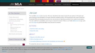 
                            12. Job Information List | Modern Language Association