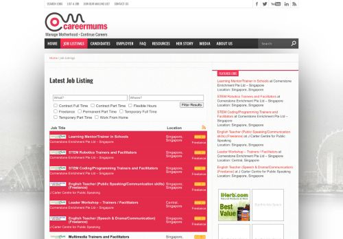 
                            12. Job Listings - Careermums