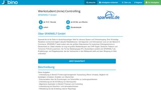 
                            8. Job / Nebenjob: Werkstudent (m/w) Controlling | SPARWELT GmbH ...