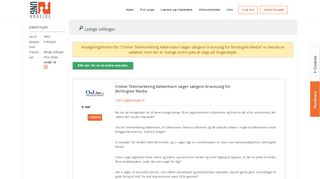 
                            8. Job: Online Telemarketing København søger sælgere til avissalg for ...