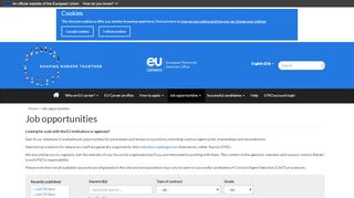 
                            9. Job opportunities | Careers with the European Union - Epso