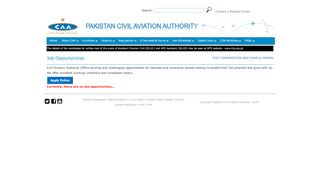 
                            1. Job Opportunities - Pakistan Civil Aviation Authority