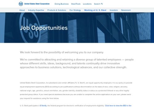 
                            13. Job Opportunities | United States Steel Corporation