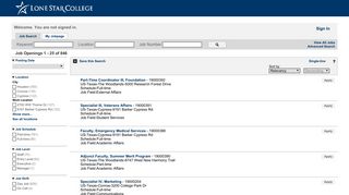 
                            13. Job Search - Sign in to Lone Star College