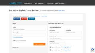 
                            3. Job Seeker Sign Up and Login - abilityJOBS