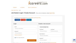 
                            10. Job Seeker Sign Up and Login - iCareers.com