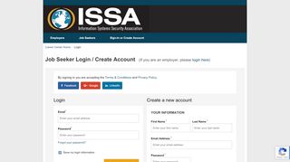 
                            12. Job Seeker Sign Up and Login - Information ... - ISSA Career Center