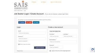 
                            13. Job Seeker Sign Up and Login - SAIS