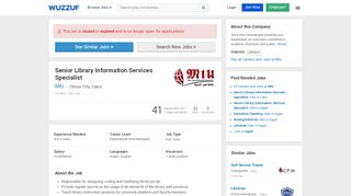 
                            13. Job: Senior Library Information Services Specialist at MIU ...