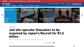 
                            13. Job site operator Glassdoor to be acquired by Japan's Recruit