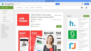 
                            4. JOB TODAY: Find Jobs, Build a Career & Hire Staff - Apps on ...