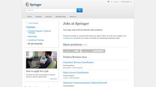 
                            2. Job vacancies at Springer