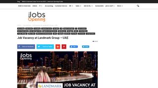 
                            4. Job Vacancy at Landmark Group – UAE - NewJobsOpening.Com