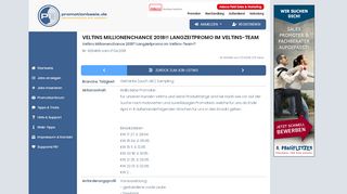 
                            12. Job • Veltins Millionenchance 2018!! Lang ... | PB