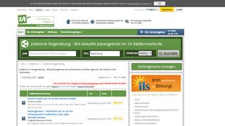 
                            8. Jobbörse in Regensburg - 368 Jobangebote des Arbeitsamt und der ...