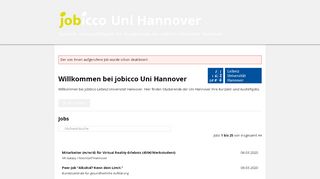 
                            6. jobicco Uni Hannover: KURZFRISTIG: Promoter für Roadshow ...