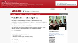 
                            10. Jobindex - Jobannonce - Varde Bibliotek søger 2 medhjælpere ...