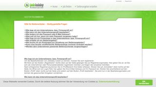 
                            12. Joblobby.de - Hilfe für Stellenanbieter