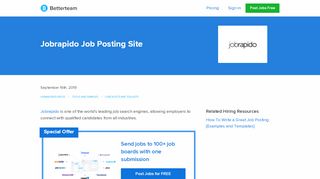 
                            10. Jobrapido Pricing, How to Post, Key Information, and FAQs - Betterteam