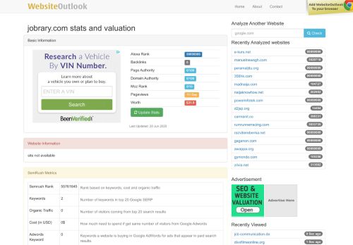 
                            2. Jobrary : Website stats and valuation