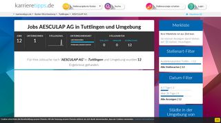 
                            11. Jobs AESCULAP AG Tuttlingen - Aktuelle Stellenangebote ...