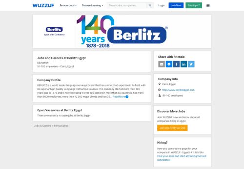 
                            13. Jobs and Careers at Berlitz Egypt, Egypt | WUZZUF