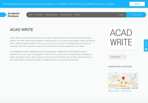 
                            11. Jobs at ACAD WRITE - Academic Positions