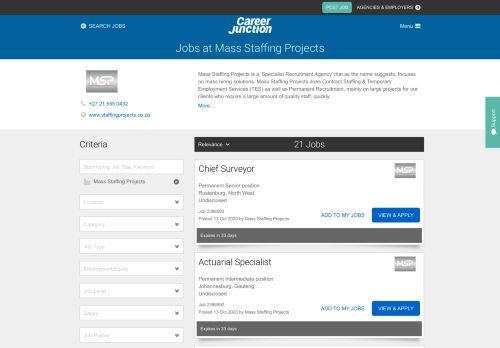 
                            4. Jobs at Mass Staffing Projects | CareerJunction