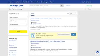 
                            7. Jobs at Taylor's University in Malaysia, Job Vacancies | JobStreet.com ...
