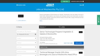 
                            11. Jobs at Woolworths Pty (Ltd) | CareerJunction