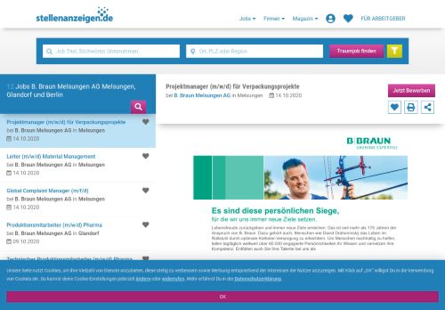 
                            7. Jobs bei B. Braun Melsungen AG, Stellenangebote | stellenanzeigen.de