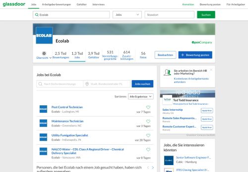 
                            6. Jobs bei Ecolab | Glassdoor.de