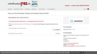 
                            10. Jobs bei Haus und Grund Erlangen Verlag und Immobilien Service ...