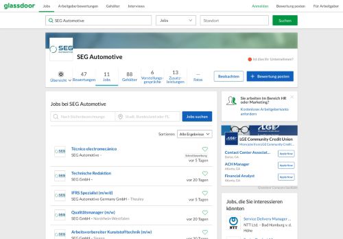 
                            10. Jobs bei SEG Automotive | Glassdoor.de