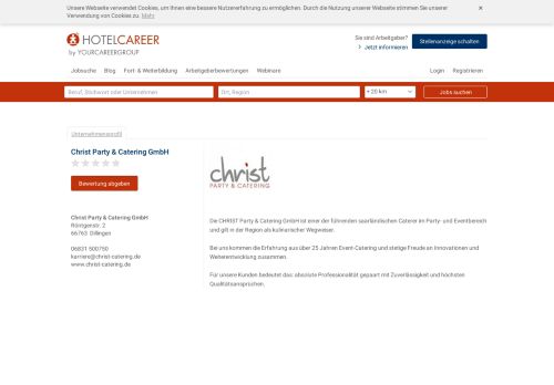 
                            13. Jobs Christ Party & Catering GmbH - neue Jobs in Saarlouis ...