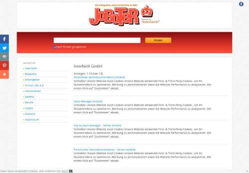 
                            13. Jobs der Firma: InterNetX GmbH - Joboter.de