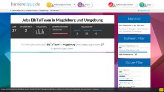 
                            5. Jobs ElbTalTeam Magdeburg - Aktuelle Stellenangebote ElbTalTeam ...