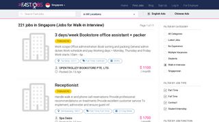 
                            7. Jobs for Walk-in Interview in Singapore | FastJobs