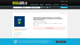 
                            12. Jobs in Dublin, Career Development Assistant, UCD Career ...