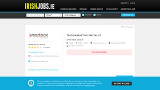 
                            10. Jobs in Dublin, Trade Marketing Specialist Smartbox Group - IrishJobs.ie