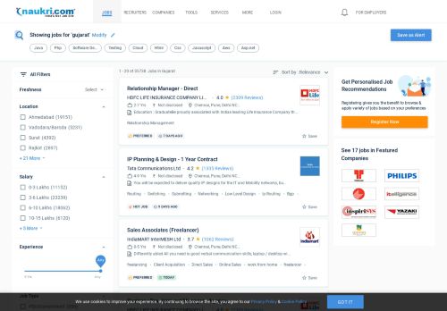 
                            1. Jobs in Gujarat - Job Vacancies in Gujarat - Naukri.com