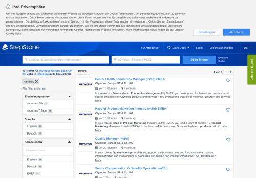 
                            9. Jobs in Hamburg bei Olympus Europa SE & Co. KG - StepStone