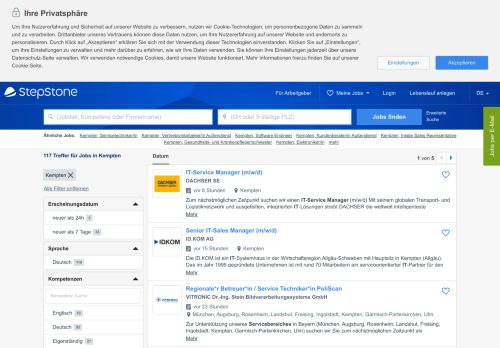 
                            6. Jobs in Kempten, Stellenangebote - Stepstone