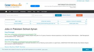 
                            7. Jobs in Pakistani School Ajman - UAE - Careermidway.com