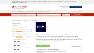 
                            11. Jobs MSC Cruises - neue Jobs in Genf | HOTELCAREER