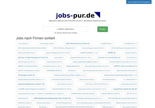 
                            11. Jobs nach Firmen sortiert - Jobs Pur